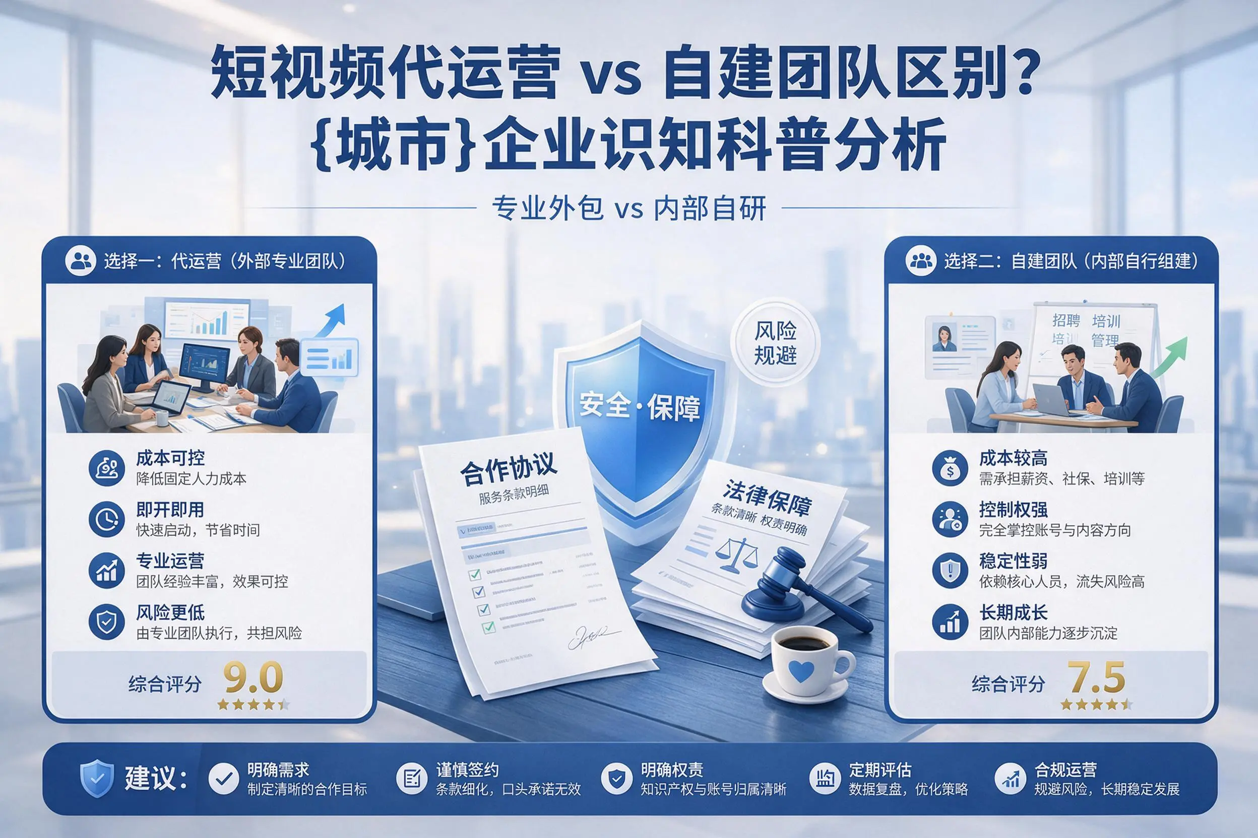 短视频代运营与自建团队区别？萍乡企业认知科普分析