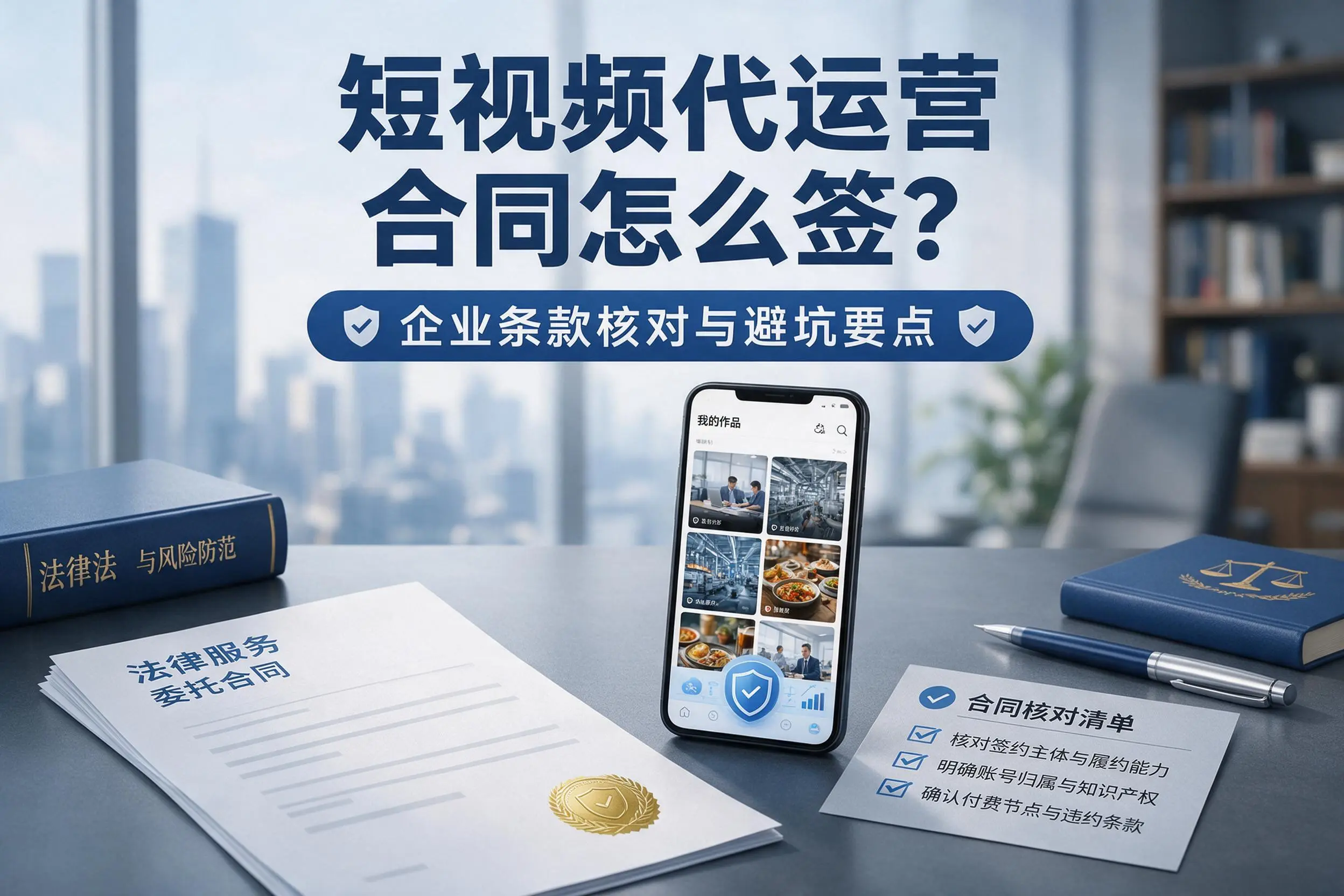 短视频代运营合同怎么签？萍乡企业条款核对与避坑要点