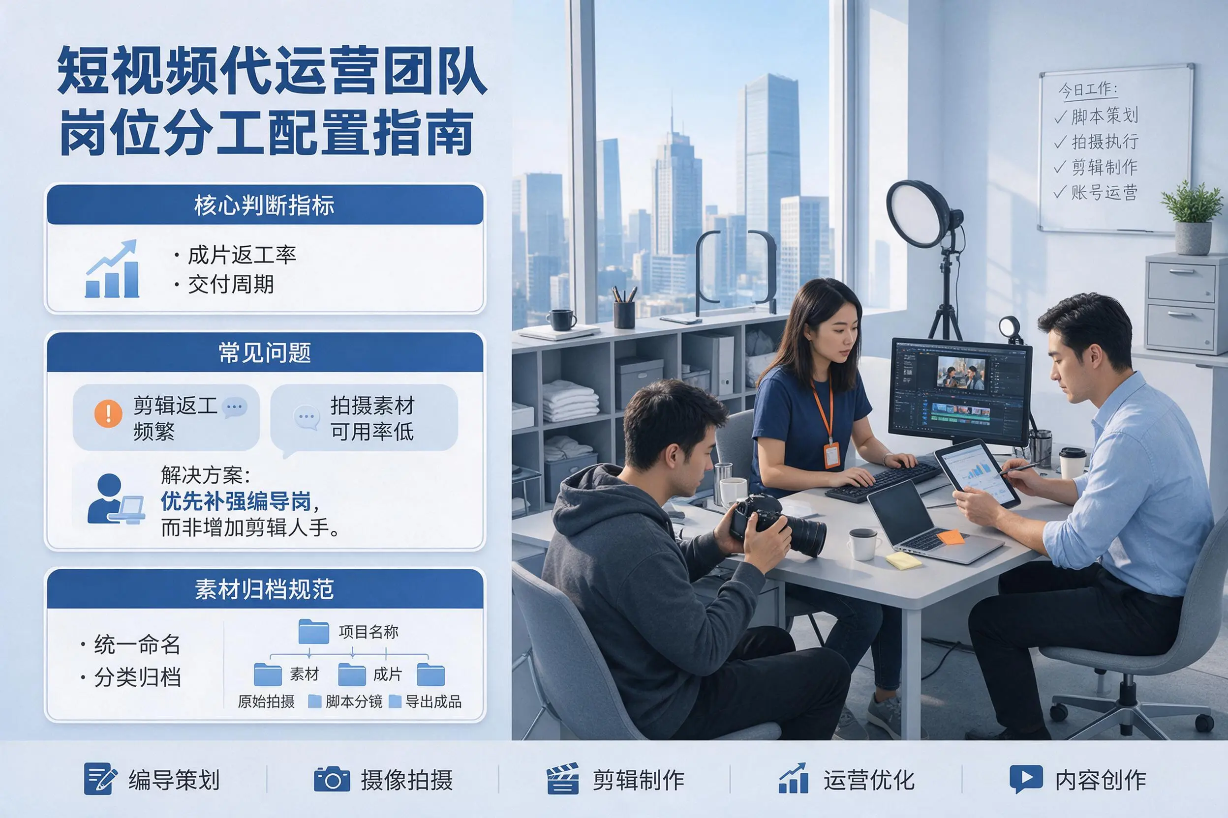短视频代运营团队如何配置？萍乡企业岗位分工科普说明