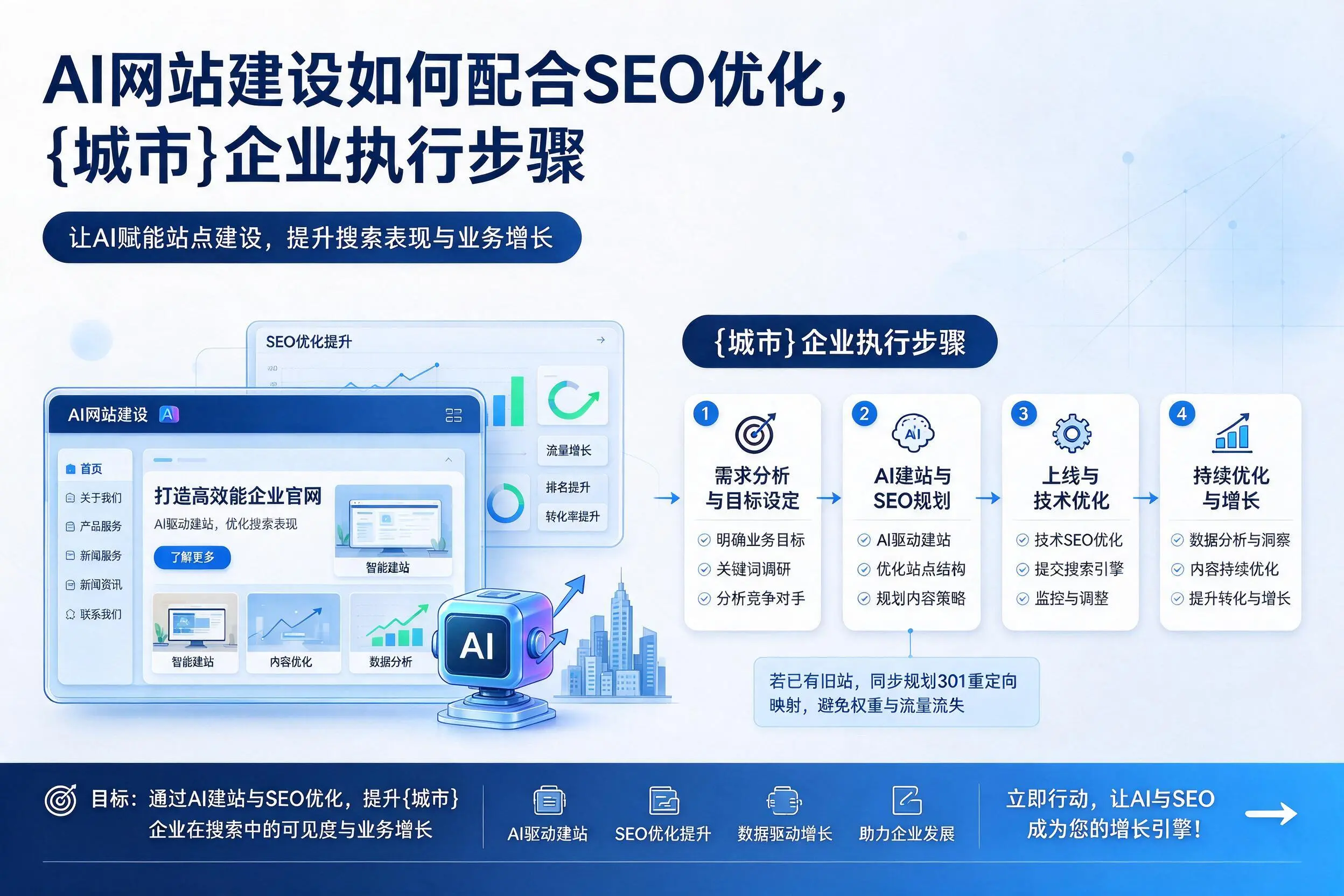 AI网站建设如何配合SEO优化，萍乡企业执行步骤