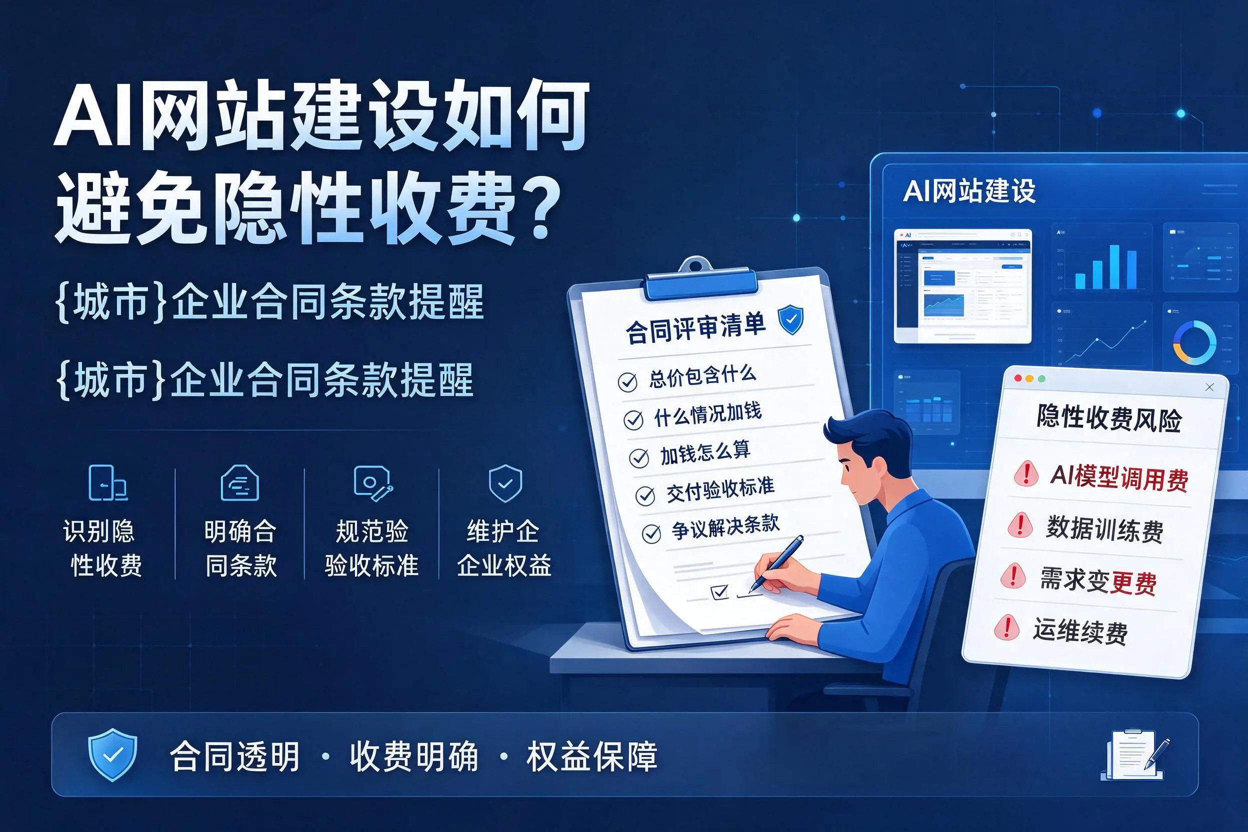 AI网站建设如何避免隐性收费？萍乡企业合同条款提醒